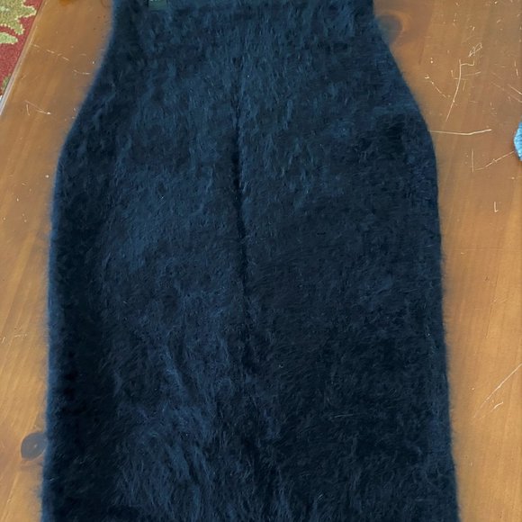 Helmut Lang Black Veneered Angora Pencil Skirt - Picture 3 of 6